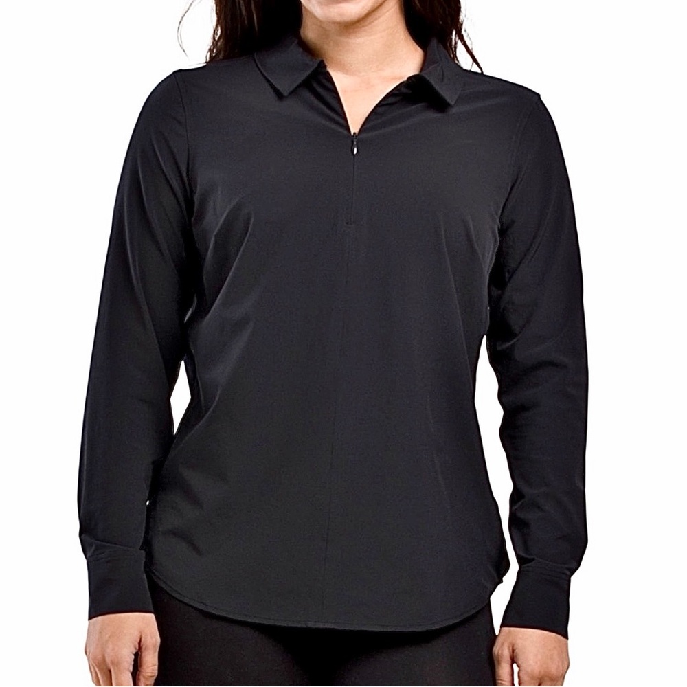 SPANX Sunshine Long Sleeve Top Very Black, Size M